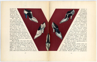Perugia (Shoes) 1923 Pierre Mourgue, Gazette du Bon Ton, Texte de Vaudreuil, 4 pages
