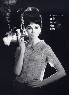 A La Ville Du Puy 1962 Blouse Fashion Photography Cigarette Holder