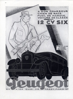 Peugeot (Cars) 1929 12 CV SIX Hunting Dog