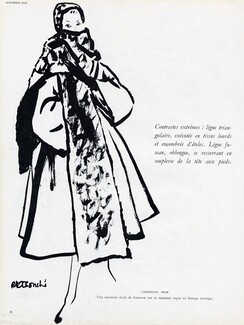 Christian Dior 1949 Coat René Bouché Fashion Illustration