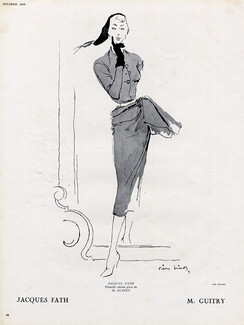 Jacques Fath 1949 Pierre Simon Fashion Illustration
