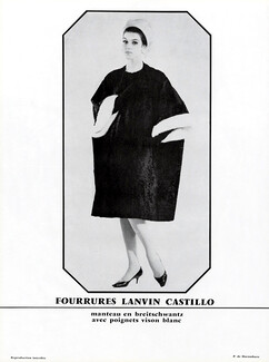 Fourrures Lanvin Castillo 1962 Fur Coat Fashion Photography