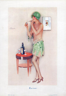 Suzanne Meunier 1929 Entr'acte, Smoker, Sexy Looking Girl, Topless, Lingerie