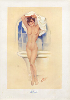 Suzanne Meunier 1929 Rideau ! Nude Sexy Bathroom