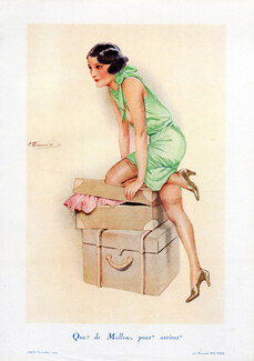 Suzanne Meunier 1929 Que de Malles pour arriver - How Many Trunks, Luggage
