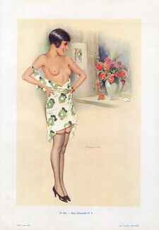 Suzanne Meunier 1930 Série déshabillé N°4 Topless Negligee