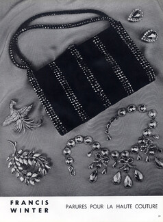 Francis Winter (Jewels & Handbag Pearls) 1955 Parures pour la Haute Couture