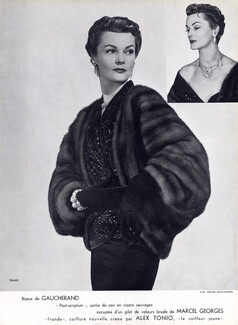 Gaucherand (Jewels) & Marcel Georges (Fur clothing) 1953 Alex Tonio Hairstyle