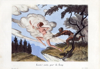 Lisette avait peur du Loup, 1930 - Naillod Lisette was afraid of the Wolf, Nude, Faun
