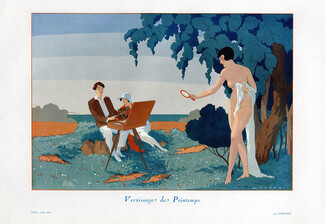 Lorenzi 1930 Painter, Model Nude