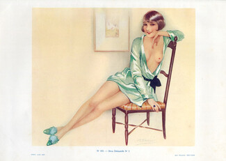 Suzanne Meunier 1930 Série déshabillé N°1 Topless Negligee