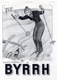 Byrrh (Drinks) 1933 Skiing, Georges Leonnec