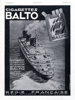 Balto (Tobacco smoking) 1935 Transatlantic Liner Normandie Boat