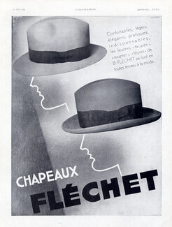 Fléchet (Hats) 1931 Feutres Taupés