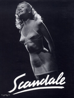 Scandale (Lingerie) 1948 Girdle, Bra, Photo Deval