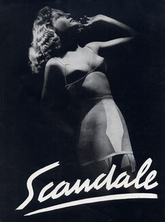 Scandale (Lingerie) 1949 Girdle, Bra, Photo Deval