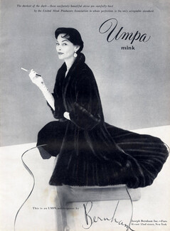 Joseph Bernham 1954 Fur Coat, Cigarette Holder, Fashion Photography