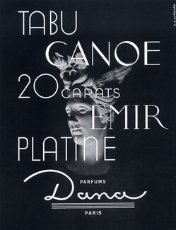 Dana (Perfumes) 1951 Tabu, Canoe, Emir, 20 Carats, Marcel Chassard