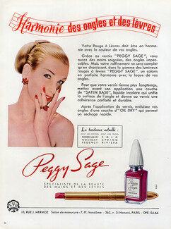 Peggy Sage (Cosmetics) 1951 Lipstick, Nail Polish