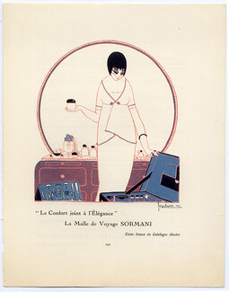 Gazette du Bon Ton 1913 Suitcase, La Malle de Voyage Sormani, Georges Lepape