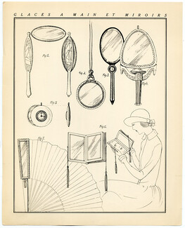 Gazette du Bon Ton 1922 Glaces a Main & Miroirs Fan Mirrors