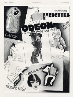 Odeon 1932 Grock, Carlos Gardel, Marie Dubas, Yvonne Guillet, Lucienne Radisse