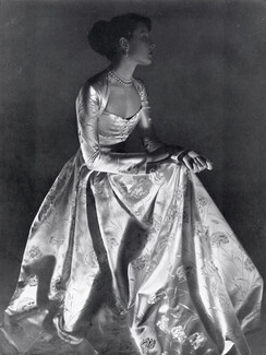 Molyneux 1947 Evening Gown, Bianchini Férier, Philippe Pottier