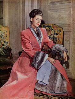 Carven 1946 Evening Velvet Coat, Pierre Besson, Philippe Pottier
