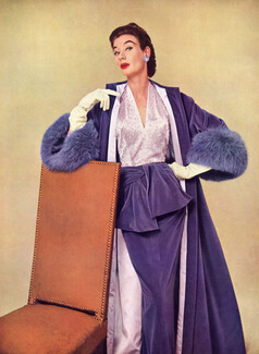 Pierre Balmain 1952 Evening Gown and Coat, Velvet Rémond & Flachard (Blouse) Photo Philippe Pottier