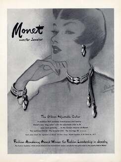Monet (Jewels) 1950 Necklace, Bracelet, Earrings, Joseph Bolgar