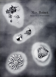 Max Boinet (Jewels) 1954 Abeille Clip, Broches Fleur, Coquillage