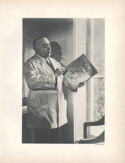 Paul Poiret 1928 Founder de Pan Annuaire du Luxe a Paris, Portrait P. Poiret