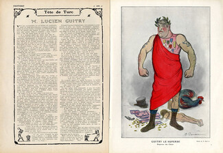 M. Lucien Guitry, 1911 - Barrère Caricature, Texte par Bing