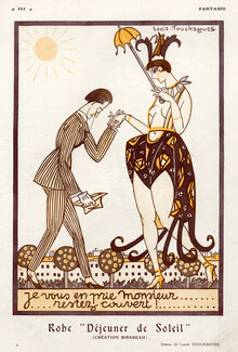 Louis Touchagues 1925 Déjeuner de Soleil Dress, Sexy Looking Girl