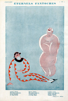 A. Ibels 1927 Harlequin & Pierrot