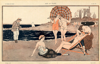Savy 1917 "Sur la Plage" On the Beach, Nude, Bathing Beauty, Photographe