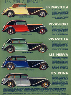 Renault (Cars) 1933 Primastella Vivasport Vivastella Nerva Reina