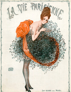 Georges Leonnec 1916 Christmas Dress Sexy Girl