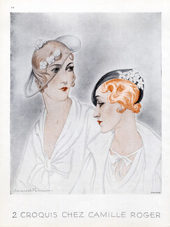 Camille Roger 1932 Marcel Poncin, Fashion illustration (hats)