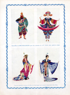 Umberto Brunelleschi 1923 Japanese Traditionnal Theatre Costumes, Au pays de Lotus d'or