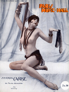 Paris Music-Hall 1927 Miss Erna Carise Chorus Girl Topless Folies Bergère