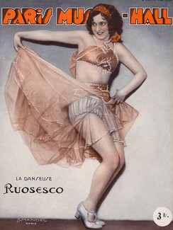 Paris Music-Hall 1930 Ruosesco Chorus Girl Costume Photo Mandel