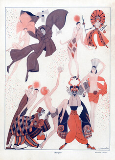 Laboccetta 1924 Masks Pierrot Clown Music-Hall Costume Chorus girl