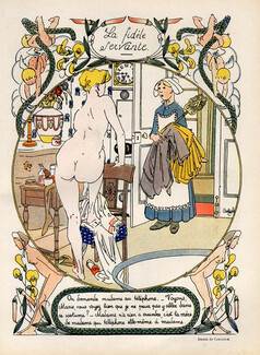 Carlegle 1907 La Fidèle Servante Nude Breton Regional Costume Becassine