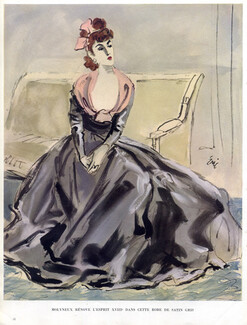 Molyneux 1939 Evening Gown, Eric, Fashion Illustration