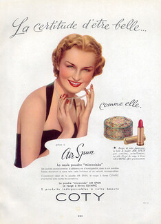 Coty (Cosmetics) 1951 Powder Air Spun Lipstick Olympic