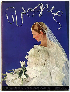Vogue USA 1933 May 1st, Brides and Interior Decoration, Hoyningen-Huene, Cartier (High Jewelry), Wedding Dress