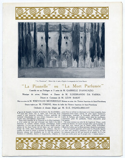 La Pisanelle ou La Mort Parfumée, 1913 - Russian Ballet Leon Bakst, Fokine, d'Annunzio, Ida Rubinstein, Text by Michel Georges-Michel, M. Casalonga, Louis Delluc, 16 pages
