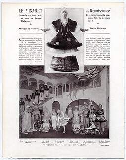 Le Minaret à la Renaissance, 1913 - Costumes Paul Poiret, Cora Laparcerie, José de Zamora, 6 pages