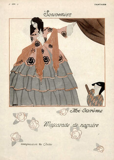 Ando 1917 "Souvenir" 19th Century Costume, Masquerade Harlequin